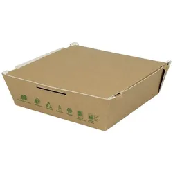 greenbox - Take-away Boxen aus Karton 1700 ml, hitzebeständig, braun, biobeschichtet, 25 St.