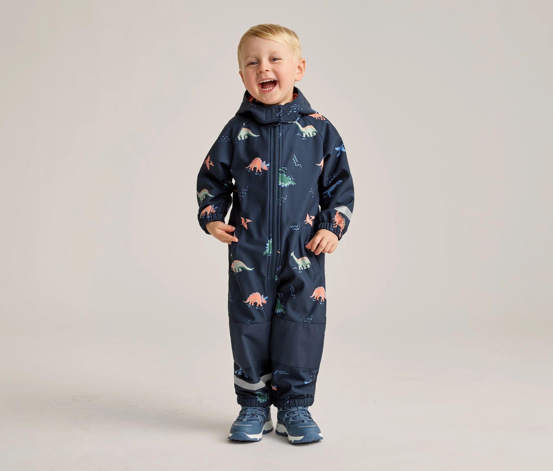Tchibo - Kinder-Softshell-Einteiler - Baby - Gr. 86/92 - dunkelblau/print