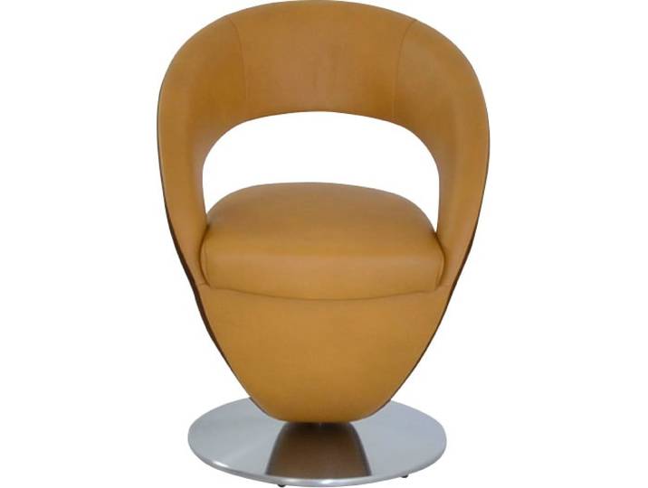 Esszimmerstuhl K+W KOMFORT & WOHNEN Wave, Drehstuhl , gelb (curcuma 71, rust 71, edelstahloptik), B:62cm H:86cm T:61cm, Stühle, Esszimmerstuhl, Design-Drehstuhl, Drehteller in Metall edelstahloptik, Farbkombination