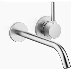 Dornbracht META Waschtisch-Wand-Einhandbatterie ohne Ablaufgarnitur, Ausladung 250mm, luftangereicherter, runder Strahl, 36861660-93, Farbe: Chrom gebürstet