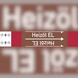 Rohrleitungskennzeichen Heizöl EL - 33000x105 mm Folie selbstklebend