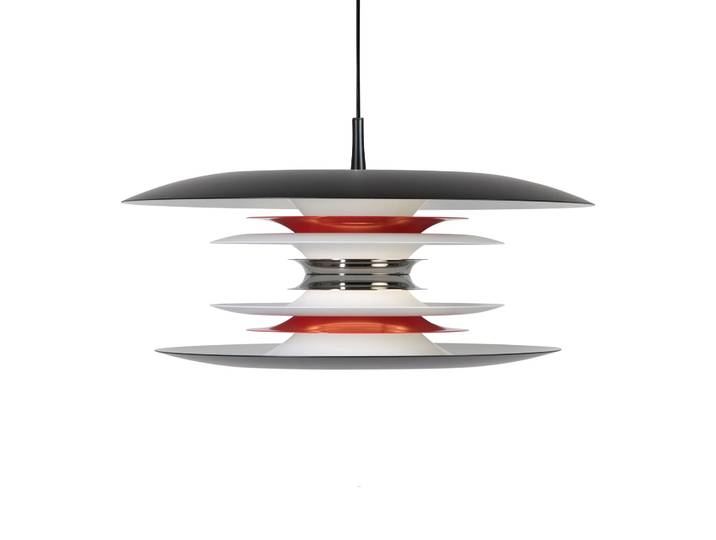 Belid Lampe à suspension Diablo Ø50 cm Noir mat-rouge brillant