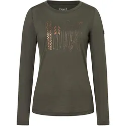 Super Natural, Damen, Funktionsshirt, Fourski (XS), Kupfer, Grau
