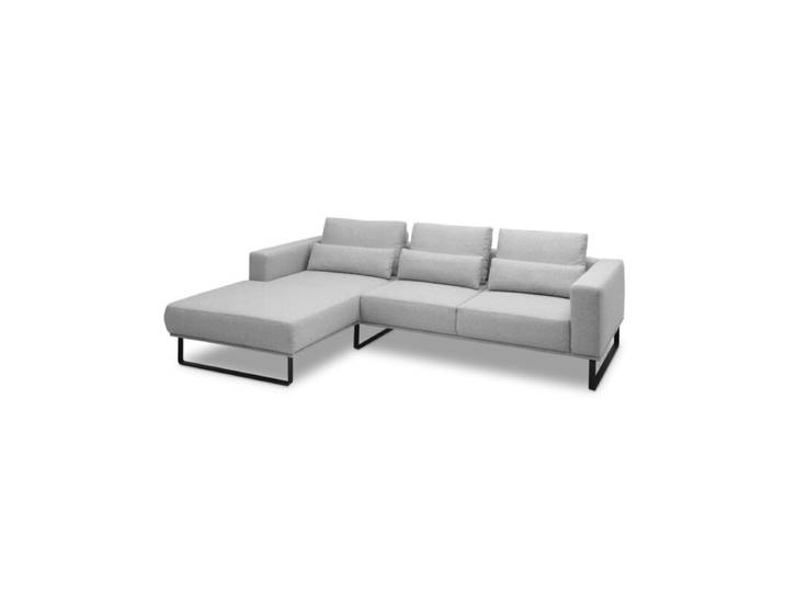 Musterring JustB! PM100 Ecksofa optional mit motorischem Sitzvorzug - Flachgewebe Mono light grey - 292 x 185 - automatische Sitztiefenverstellung - inkl. Nieren automatische Sitztiefenverstellung Modern, Zeitlos