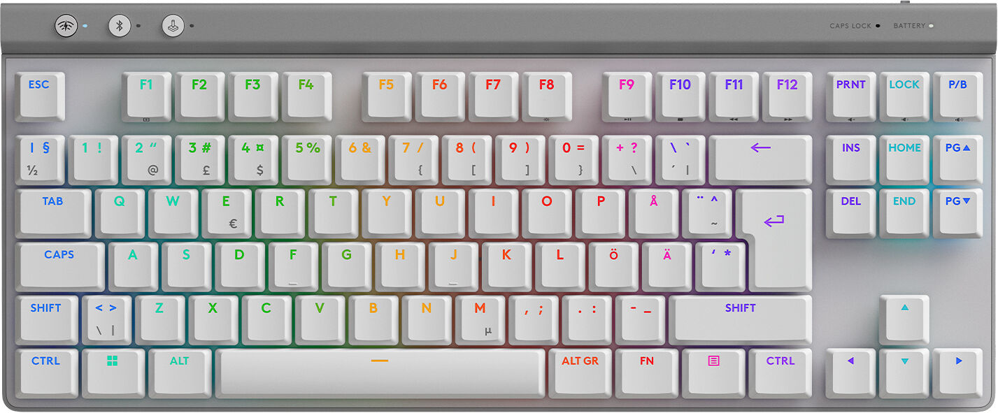 Logitech G515 Tkl Lightspeed Trådlöst Gaming Tangentbord [Tactile] - Vit
