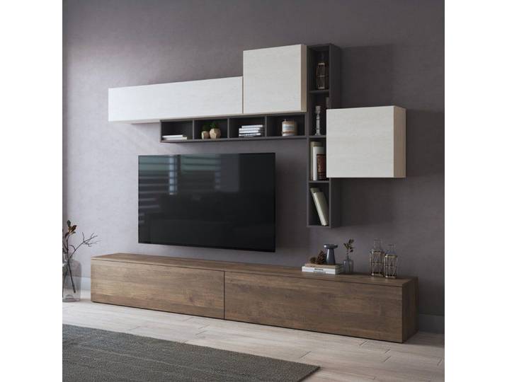 Mur Ippona Dmora en Bois Mélaminé Marron Noyer