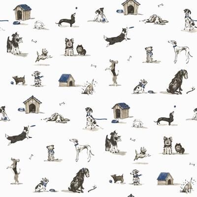 Galerie Wallcoverings Kids and Teens Collection Doggies Matte Finish Paper on Non-woven Non-pasted Wallpaper Roll