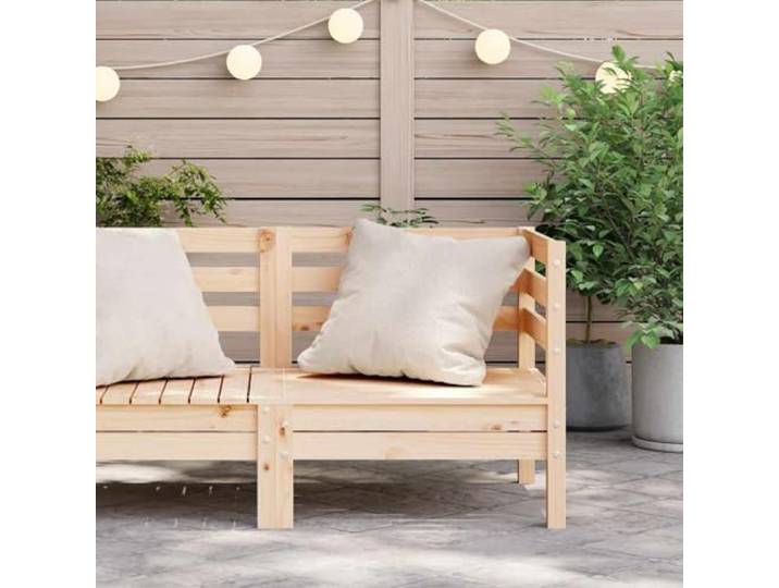 KTHLBRH Ecksofa Garten Massivholz Kiefer 63,5 x 63,5 x 62,5 cm Modulares Design, Lattenrost, Rückenlehne Komfort, max. 110 kg, für Terrasse und Terrasse