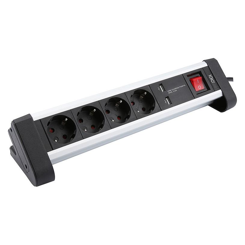 Olympia IOIO Steckdosenleiste mit 2x USB "SL 2425 U" (4x, CEE 7/3, 1.50 m) (41224)