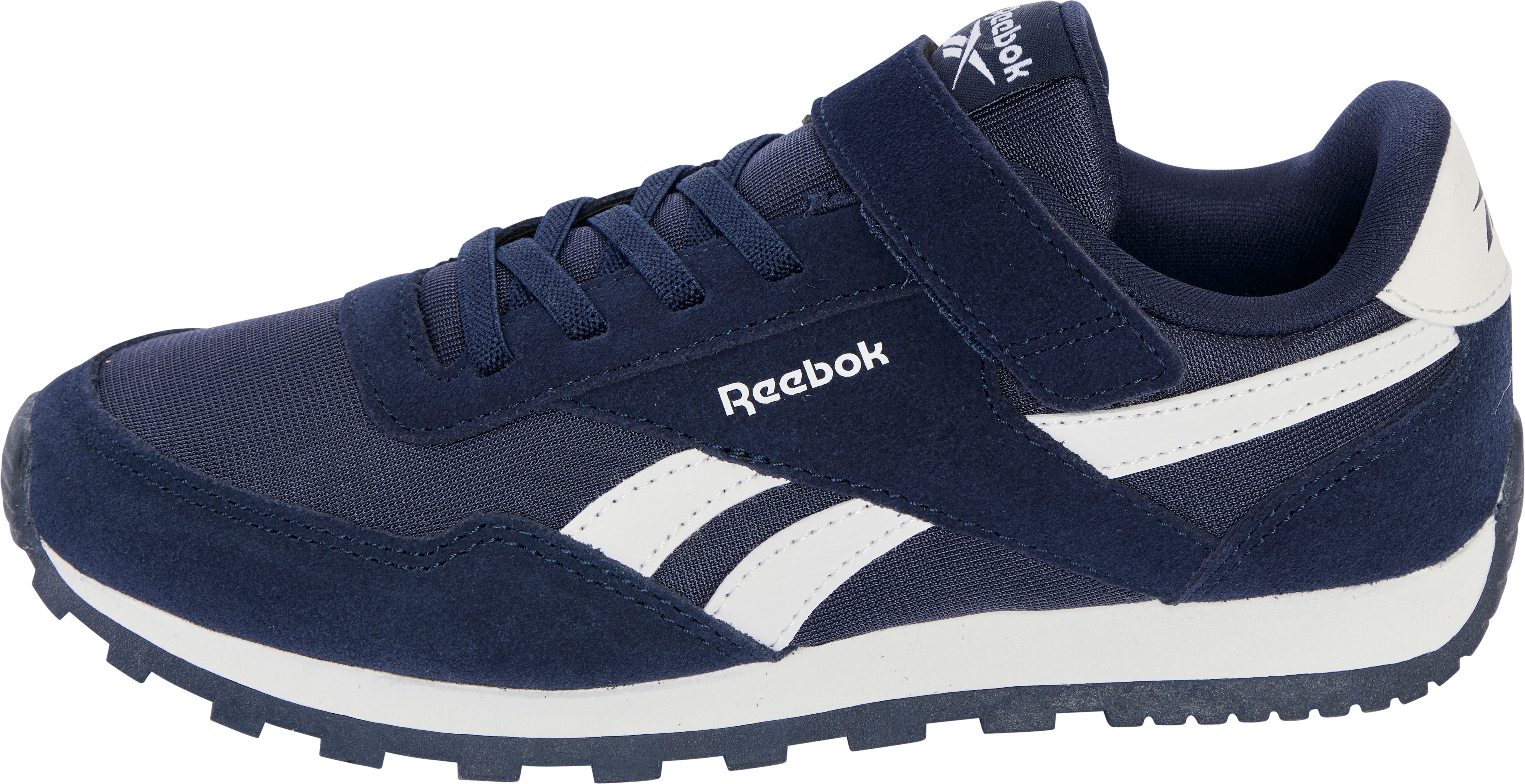Sneaker REEBOK CLASSIC "REEBOK GLIDE LOW ELASTIC & TOP STRAP", Jungen, Gr. 30, blau (vectornavy, vectornavy, weiß), Leder, Synthetik, Textil, Schuhe Sneaker vectornavy, vectornavy, weiß 30