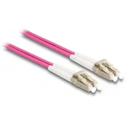 Delock LWL Kabel mit Metallarmierung LC Duplex zu LC Duplex Multimode OM4 3 m (3 m), Netzwerkkabel