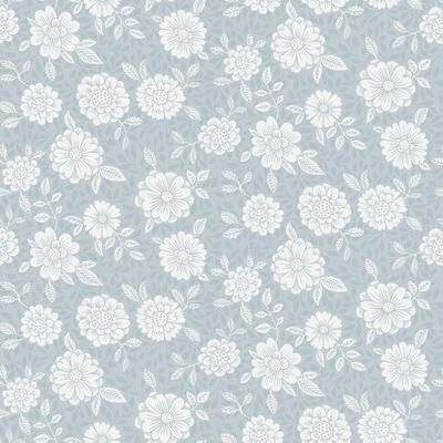 A-Street Prints Lizette Light Blue Charming Floral Wallpaper
