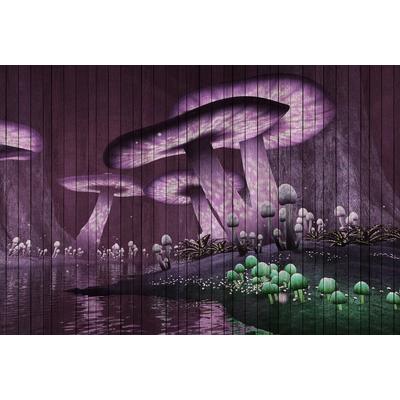 Fototapete LIVING WALLS "Walls by Patel Fantasy 2", grün (lila), B:4m L:2,7m, Vlies, Tapeten, Vlies, Wand, Schräge