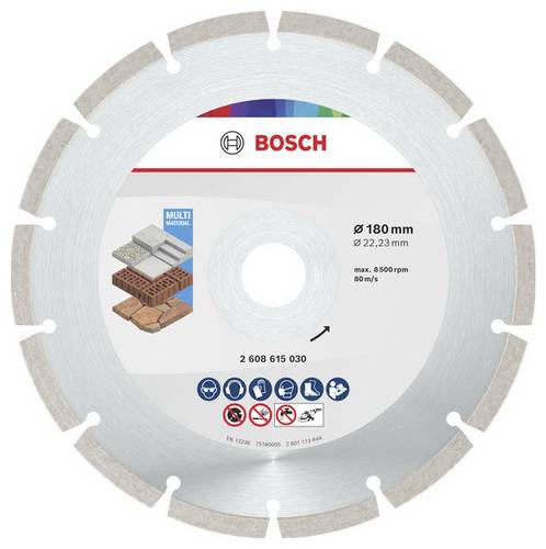 Bosch Accessories 2608615043 2608615043 Diamanttrennscheibe Durchmesser 180mm Bohrungs-Ø 22.23mm Beton, Ziegel, Weichgestein 10St.