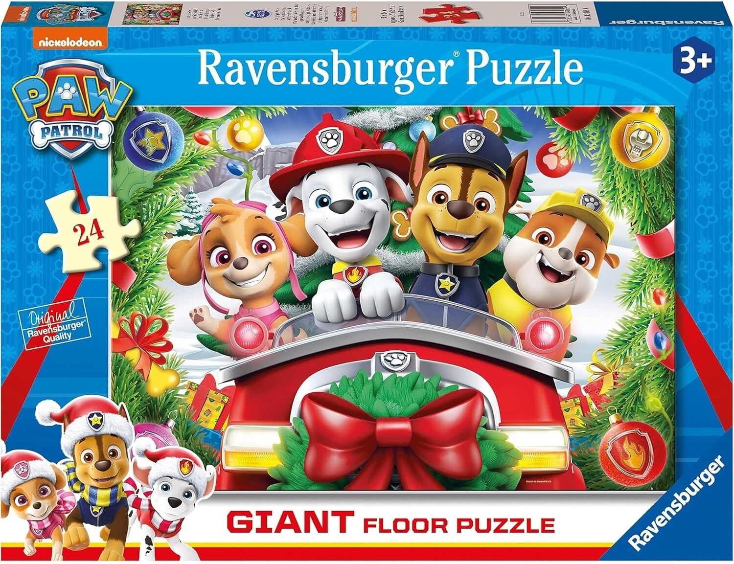Paw Patrol Christmas Giant Floor Puzzle 24pc by Ravensburger - 24 Oversized Pieces for Kids