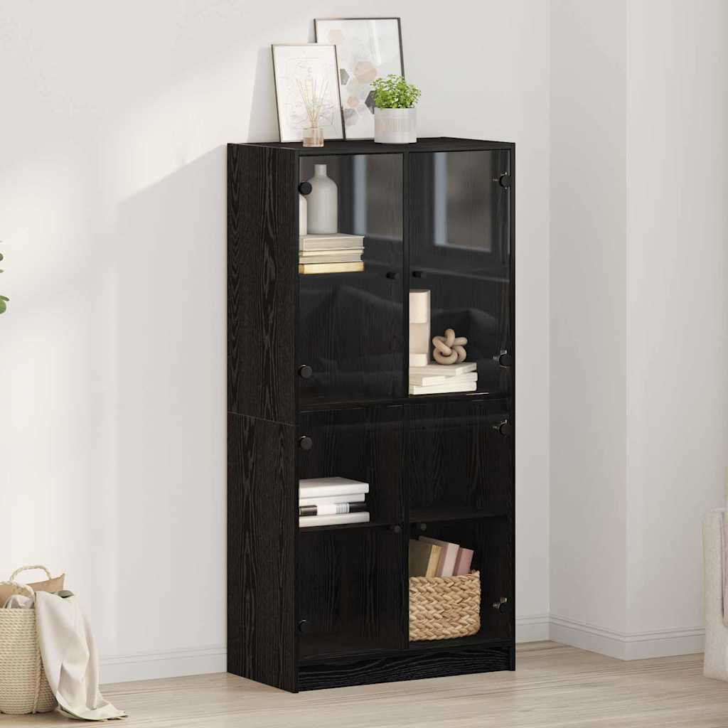17 Stories 68cm Sideboard Black Oak 142cm H X 68cm W X 37cm D