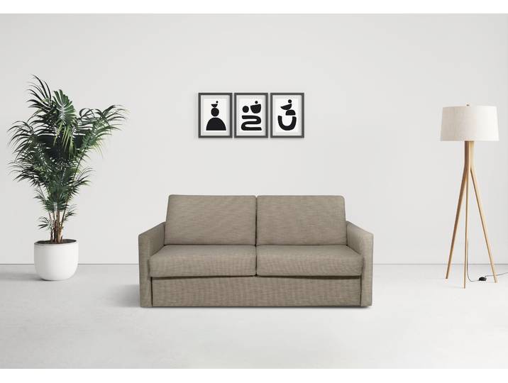 Schlafsofa GOODPRODUCT Goldpoint 162 cm, Dauerschläfer, Liegefläche 120/200cm , beige, B:162cm H:85cm T:100cm, 85% PES. 15% Polypropylene, Sofas, Schlafsofa, 2-Sitzer mit Dauerschläfer-Funktion, Bonell-Federkernmatratze