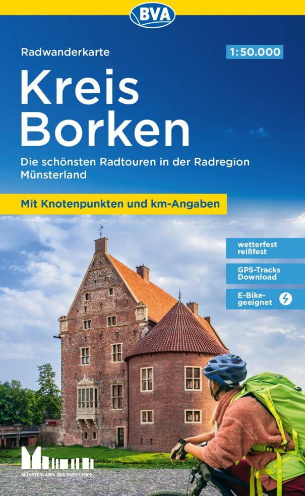 Radwanderkarte BVA Kreis Borken mit Knotenpunkten und km-Angaben, 1:50.000, reiß- und wetterfest, GPS-Tracks Download, E-Bike-geeignet: Die schönsten ... Münsterland (Radwanderkarte 1:50.000) - Preis vom 15.10.2026 23:06:25 h