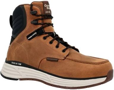 "Georgia Boot 6"" DuraBlend Sport Composite Waterproof Moc Toe - Mens 11 Brown Boot Medium"