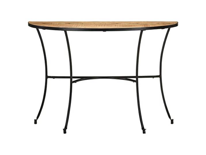 Beistelltisch aus Massivholz Mango, 110x40x77 cm, halbrund, Stahlfüße Massives Mangoholz, stabile Stahlbeine, Handgefertigt, Wohnzimmermöbel