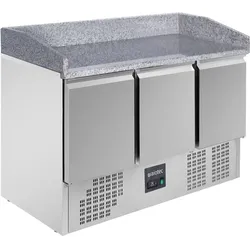 vaiotec Pizzakühltisch / 3-türig "grau", 1400 x 700 mm