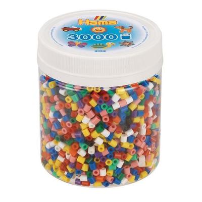 HAMA Dose mit ca. 3000 Perlen, Volltonmix (10 Farben)