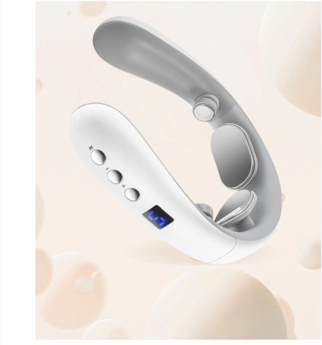 INF Sprachaktiviertes Bluetooth-Nackenmassagegerät — TENS+EMS, 10 Modi, 16 Intensitätsstufen, beheizbar, wiederaufladbar