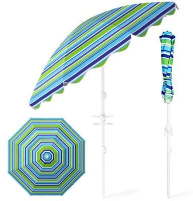 Costway 6.5 FT Beach Umbrella UPF 50+ with Sand Anchor for Garden Pool-Green