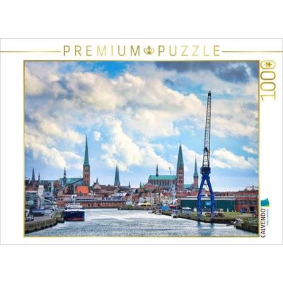 CALVENDO Puzzle Blick auf die historische Altstadt Lübecks | 1000 Teile Lege-Größe 64 × 48 cm Foto-Puzzle für glückliche Stunden