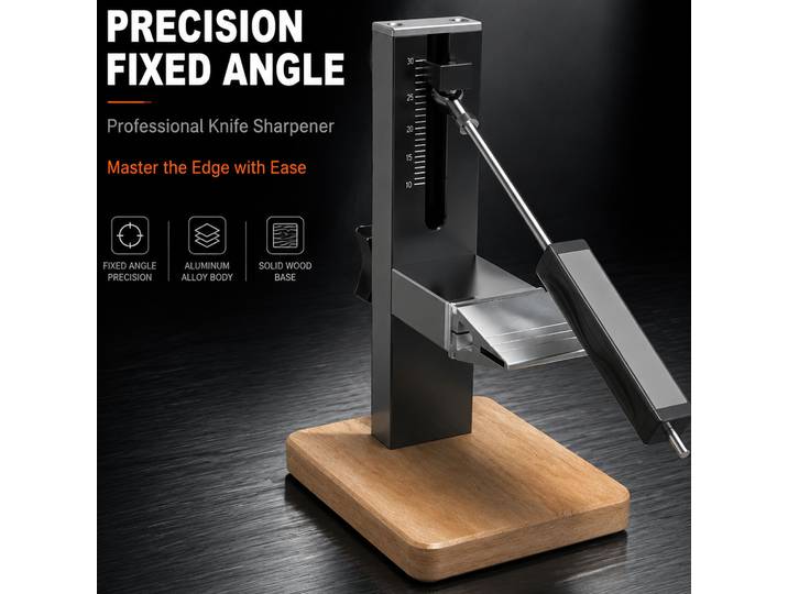 Aiguiseur à angle fixe tout-en-un, kit d'affûtage de couteaux en alliage métallique CNC de qualité supérieure, pince universelle et support pour pierre à aiguiser, base en bois