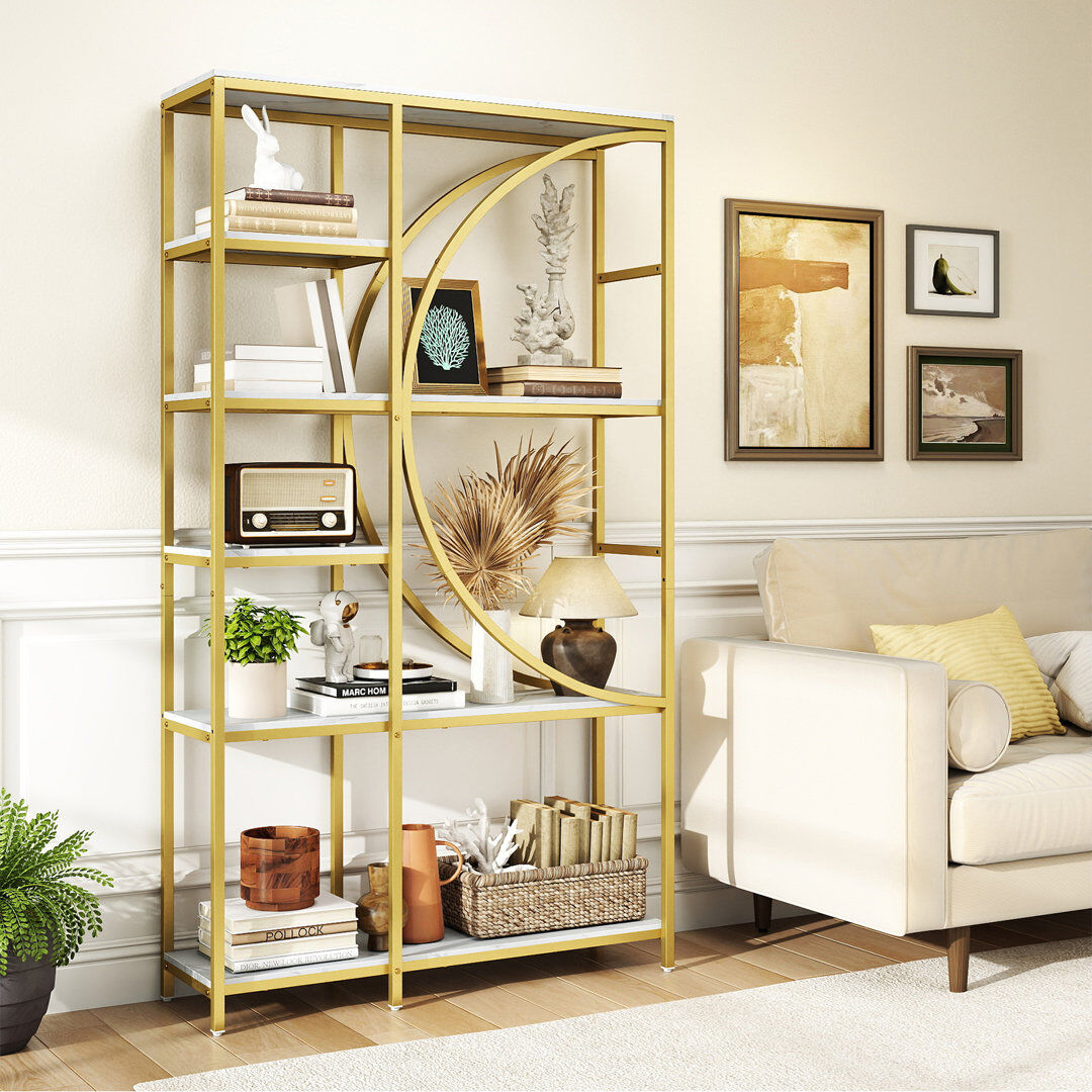 Canora Grey 177 cm H x 100 cm W Etagere Bookcase White 177cm H X 100cm W X 30cm D