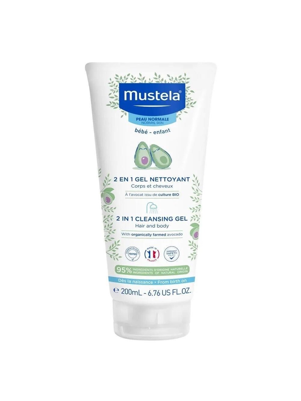 Mustela 2 In 1 Avocado Gentle Cleansing Gel 200 ml