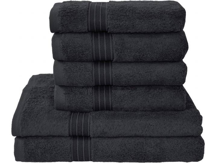 Handtuch Set DYCKHOFF Siena , grau (graphit), Obermaterial: 100% Baumwolle, Handtuch-Sets, Handtuch Set, in tollen Unifarben