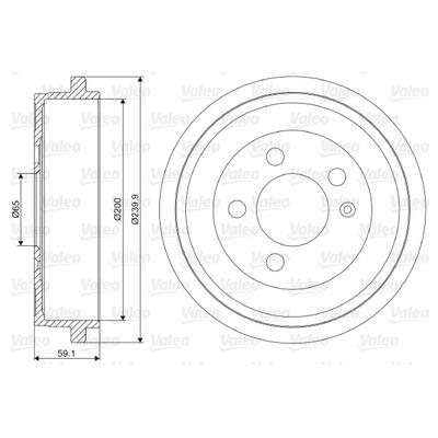 VALEO Bremstrommel 237099 Hinterachse für VW