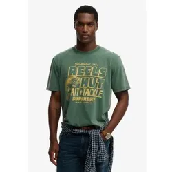 Superdry für Herren. M1012360A Roadside Trade T-shirt grün (L), Lässig, Baumwolle, Kurzarm
