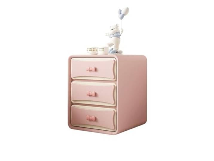 Zimmer Kleiner Apartment-Nachttisch aus massivem Holz im cremefarbenen Stil Schlanker und schmaler Nachttisch mit einfacher Aufbewahrung for das Schlafzimmer(Pink,XXL)