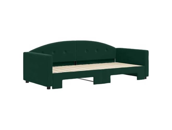KTHLBRH Ausziehbares Schlafsofa dunkelgrün Samt 90 x 200 cm Gestell aus Holz und Metall, Lattenrost inklusive, 2 notwendige Matratzen, modernes Design