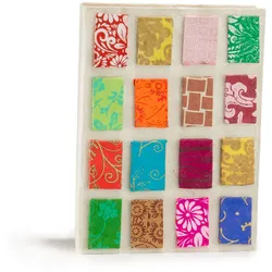 Lokta Mini Tiles Notebook – Medium (15x12cm) – 45 Leaves – Natural