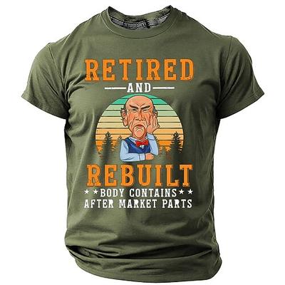 Herren Humorvolles Renten-Grafik T-Shirt In Rente umgebaut der Körper enthält Ersatzteile Lustiges Tee Geschenk