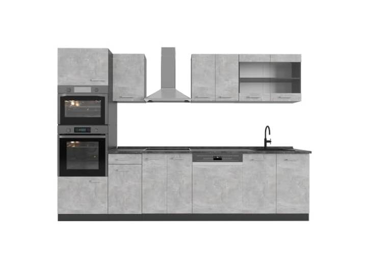 Vicco Küchenzeile R-Line, Beton, 300 cm
