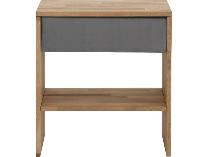 Nachttisch HOME AFFAIRE Cavan , grau (anthrazit, natur, natur), B:60cm H:65,5cm T:42cm, Tische, Nachttisch, passend zur Boxspringbett-Serie Cavan