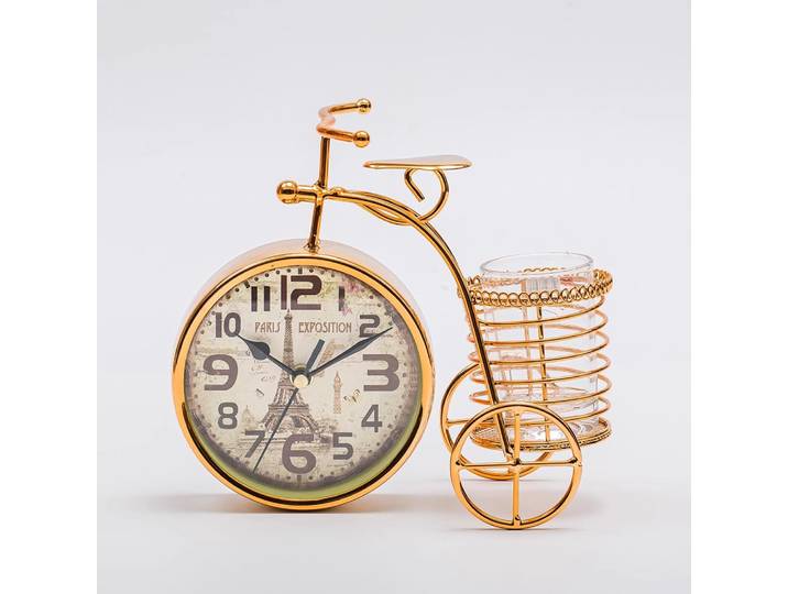 Horloge de décoration artistique en fer pour porche, chambre à coucher, horloge silencieuse, petite horloge de bureau créative de chevet
