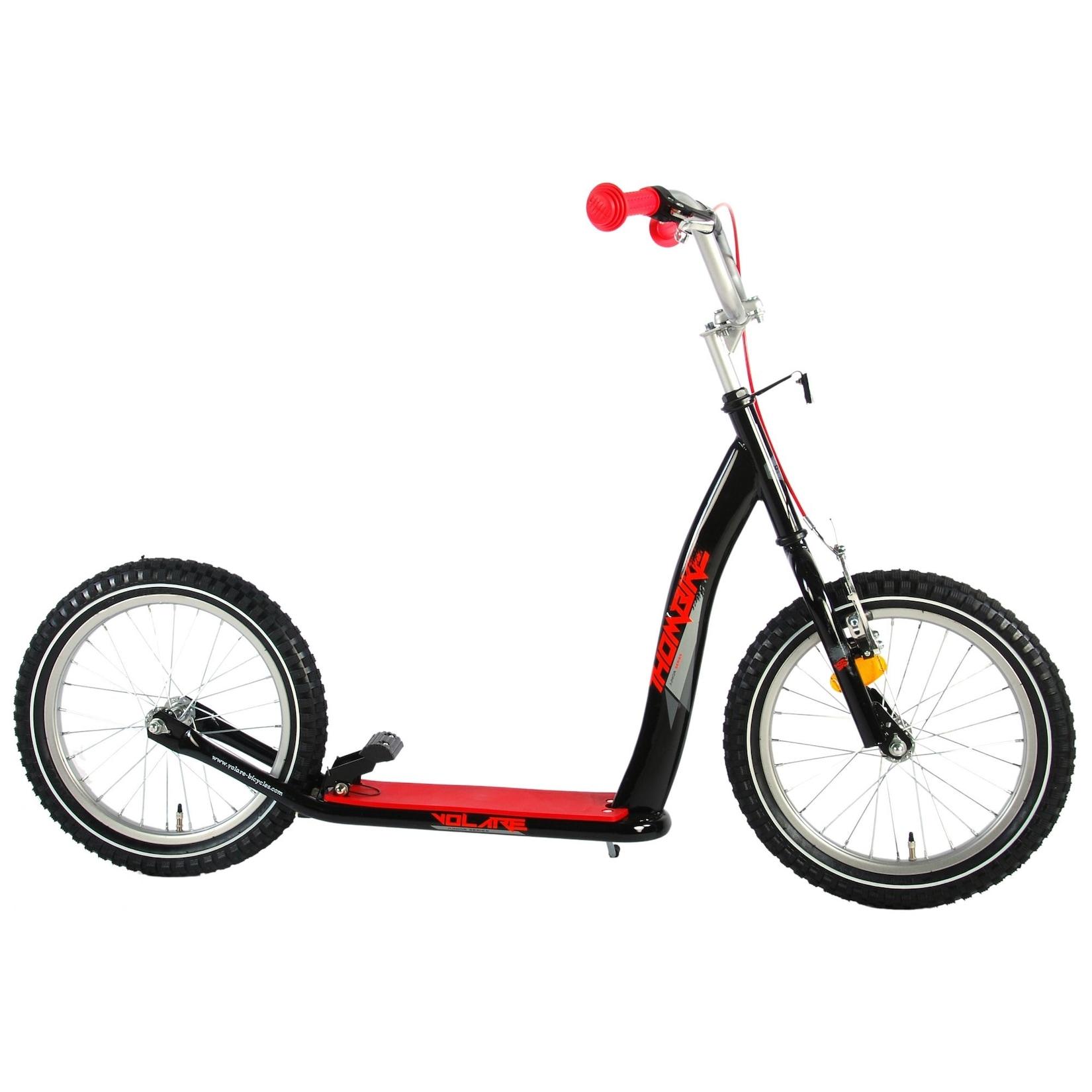 Volare Roller 16 Zoll Kinderrad in Schwarz Rot Tretroller