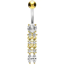 Titan Bananabell mit 925er Silber-Design 2 KRISTALLKETTEN