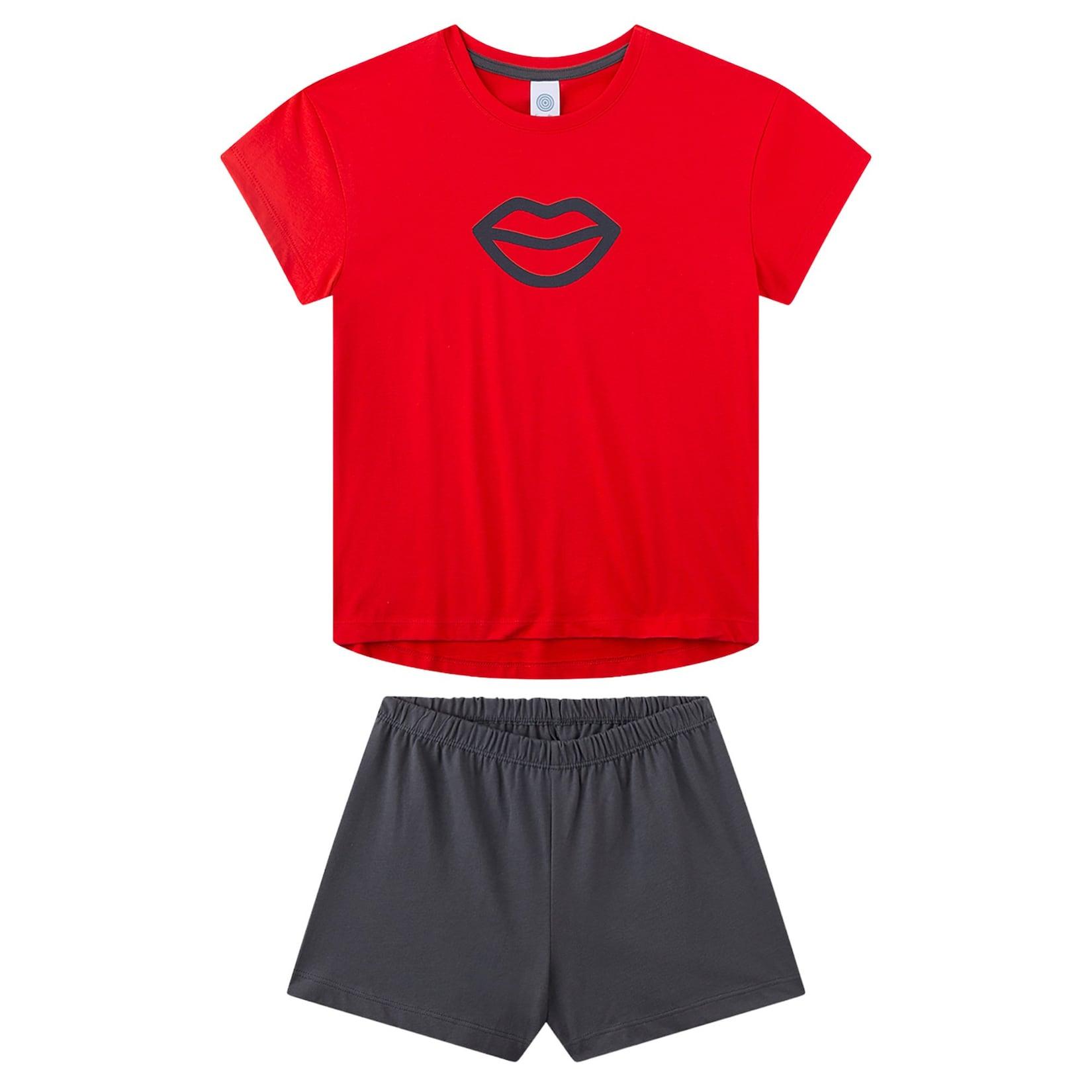 Pyjama Teenager Kiss kurz Mädchen Pyjama