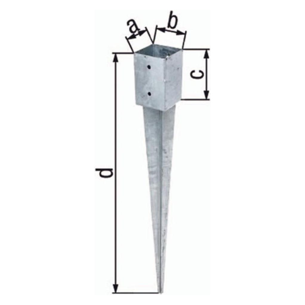 GAH Einschlagbodenhülse a91xb91xc150xd900mm Stahl roh feuerverzinkt (1 Stk.) (211301)
