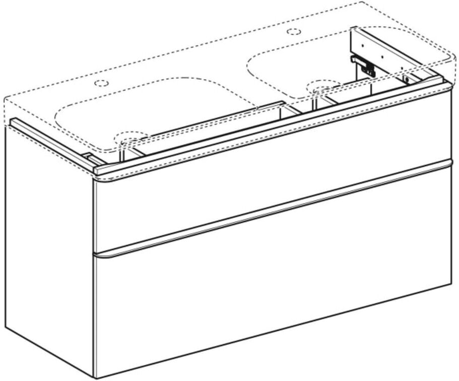 Geberit Dop.-WT-Schr. Smyle Square 118,4x61,7x47cm, 2 Laden, weiß hochglanz (500356001)