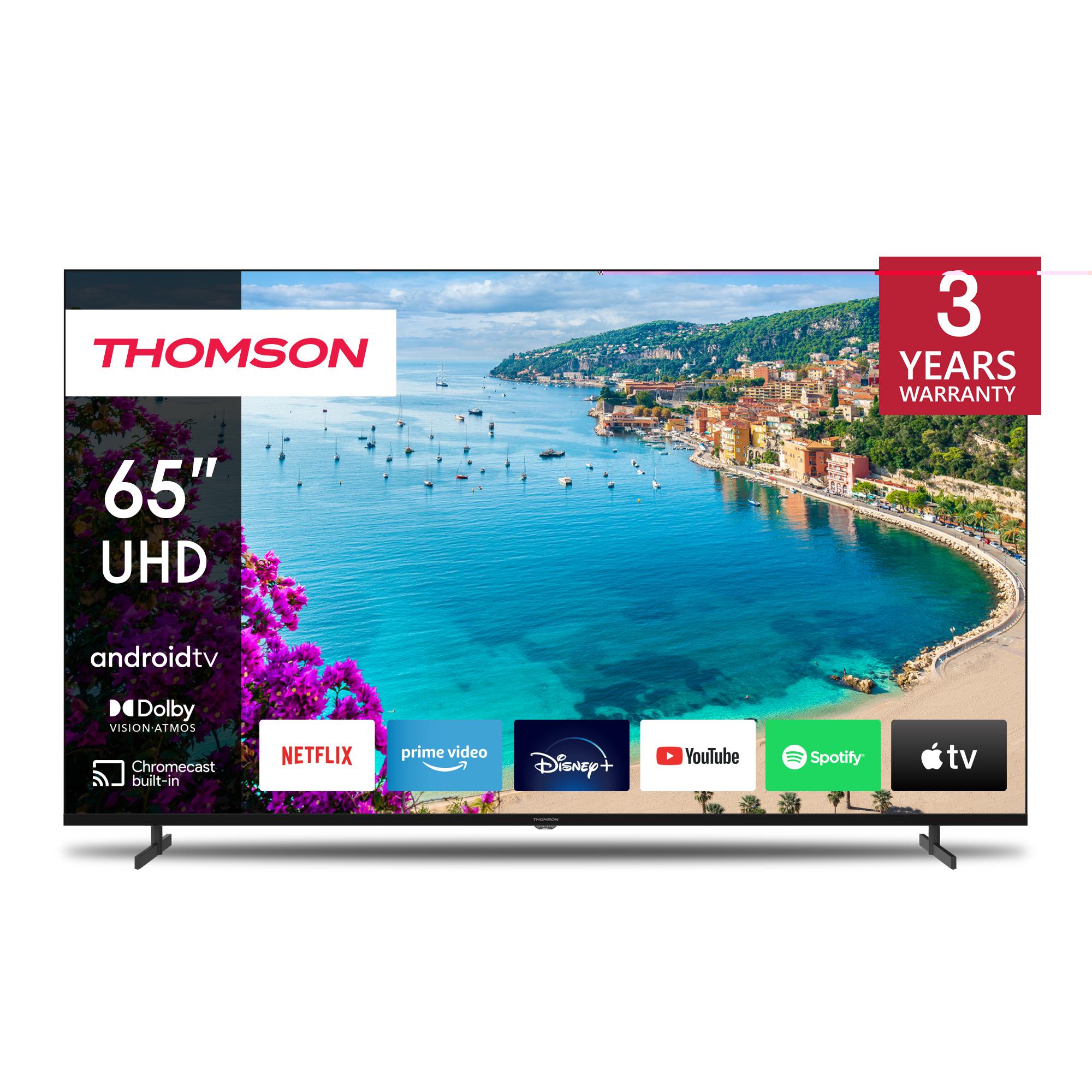 THOMSON 65 Zoll (165cm) 4K Ultra HD Smart Android TV, Google Assistant, Wi-FI, Dolby Digital, Bluetooth, Triple-Tuner, HDMI, CI+, Panel - 65UA5S13