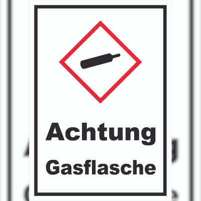 HB-Druck Schild Gasflasche Gas unter Druck hochkant A6 (105x148mm)