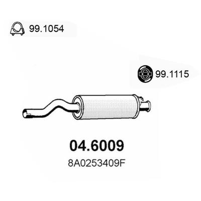 ASSO Mittelschalldämpfer 046009 für VW